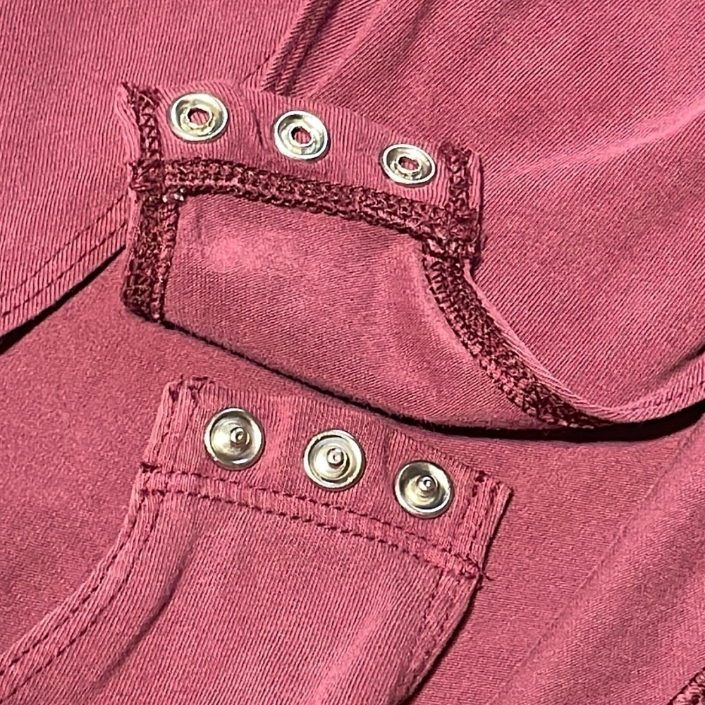 American Eagle Maroon Cotton Stretch Long Sleeve Bodysuit Strappy New Large - Picture 7 of 9